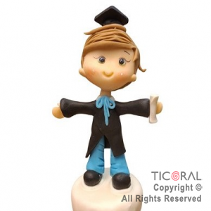 ADORNO EGRESADO NENE DIPLOMA PORCELANA FRIA x 1